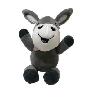 Quality PP Cotton 0.2m 0.66ft Grey Donkey Infant Plush Toys Stuffed Animal With Bell wholesale