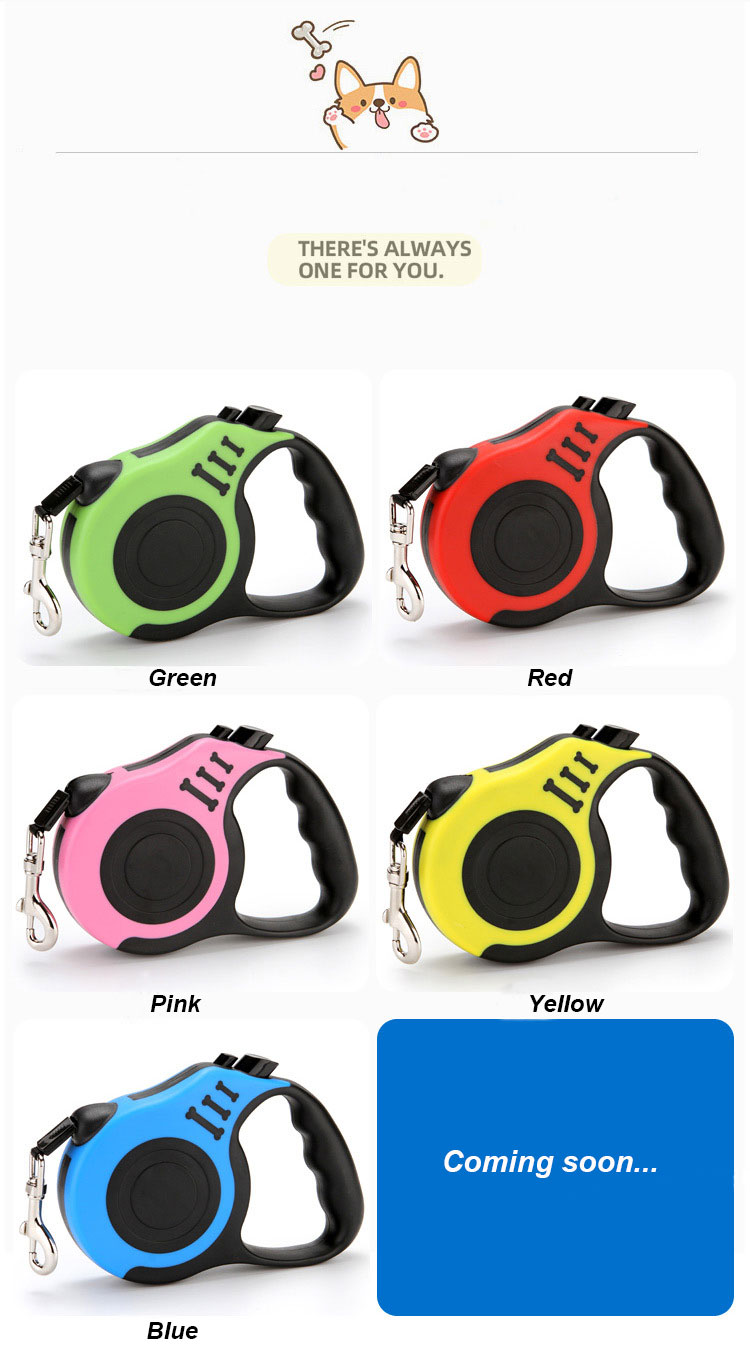 Plastic Material Auto Dog Leash Pet Accessory Retractable Dog Lead