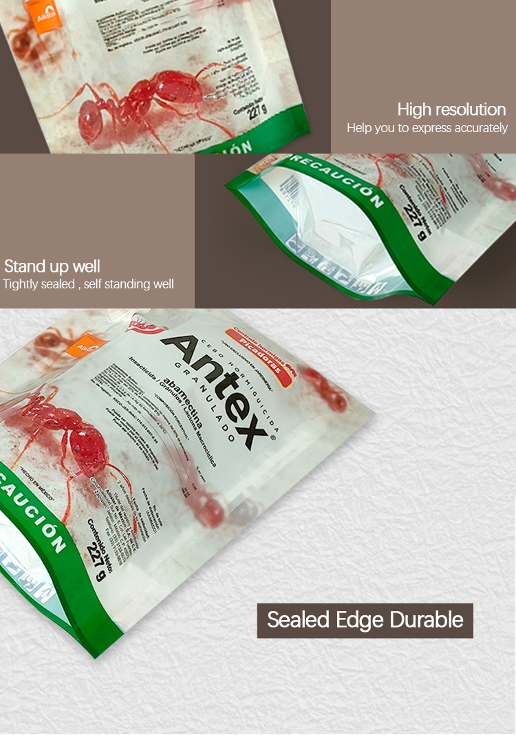 500g Mylar BOPP Plastic Detergent Packaging Pouch Agricultural Pesticide Transparent