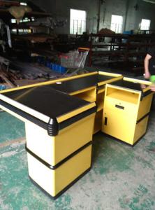 Quality Retail Store Checkout Counters , Electrostatic Spray Stainless Steel Checkout Counter wholesale