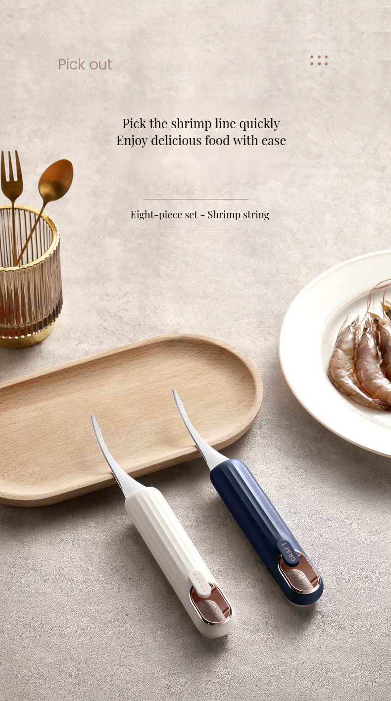 Seafood Tools Ergonomic Metal Shrimp Shell Remover and Fish Scale Scraper for Home Chefs