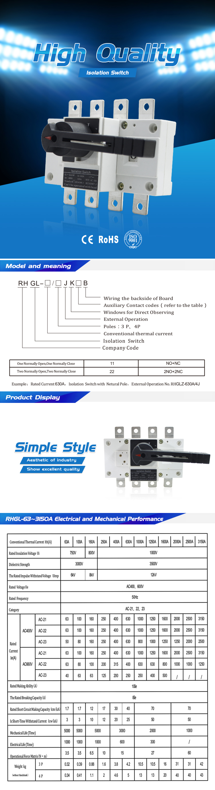 High Quality new Isolation Switch