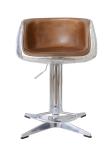 Vintage Tan Brown Leather Counter Height Stools , Kitchen Counter Swivel Stools