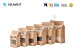 Snack Flexible Zipper 150mic Square Bottom Kraft Paper Pouch