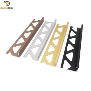 Quality Black / Silver Metal L Trim Metal Tile Trims 8mm×2300mm wholesale