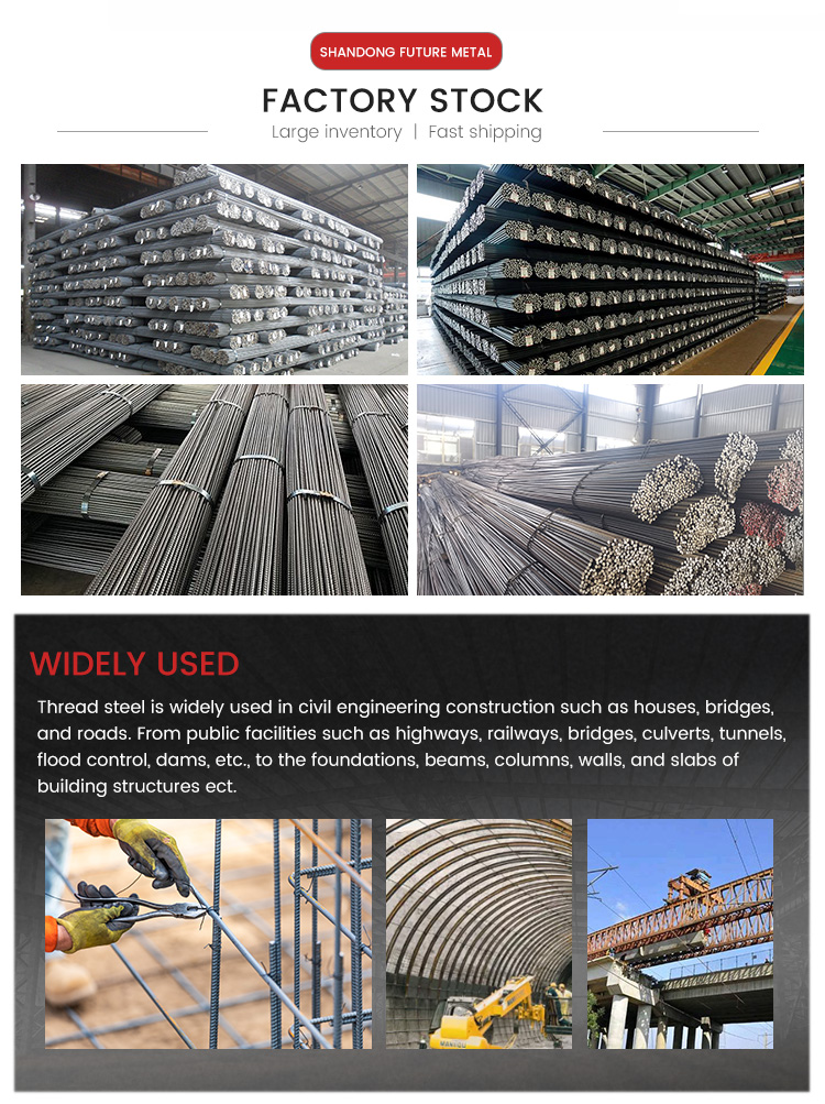 BS Standard HRB400E HRB500 10mm 12mm Rebars for Construction Building Material