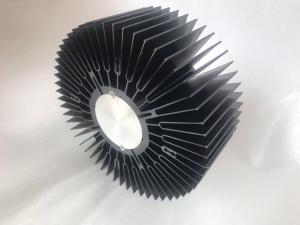 Quality Big size black anodized aluminum extrusion sunflower heatsink skiving drilling machining wholesale