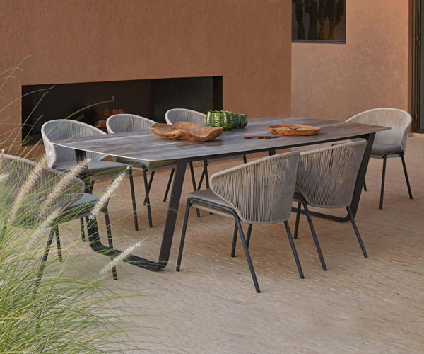 Nordic Rope Rattan Woven Dining Chair Outdoor Furniture Garden 65x70x75cm