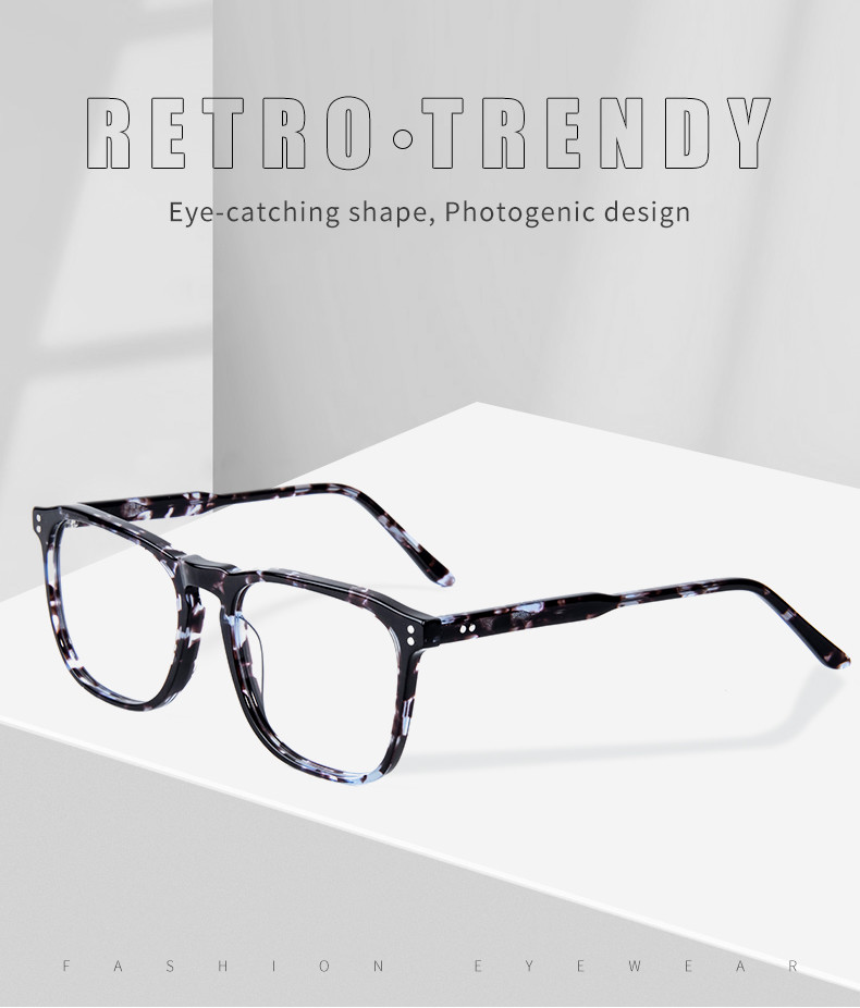 Square Acetate Non Prescription Glasses Optical Frames For Men And Women