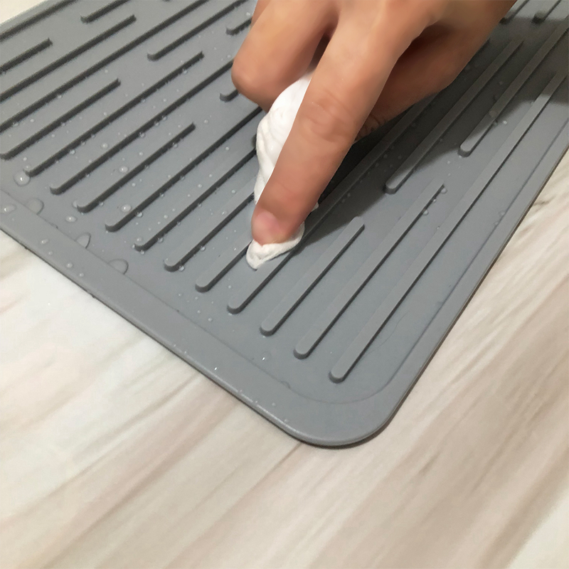 2019 Amazon Hot Selling Heat Resistant Eco-Friendly Silicone Dish Drying Mat Easy Clean Dishwasher Safe
