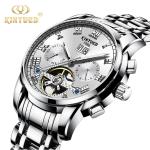 KINYUED stainless steel tourbillion watch mechanical luminous watch men