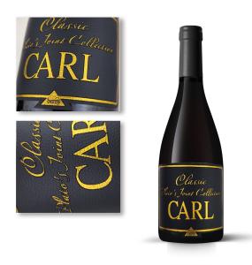 Quality Custom Self-Adhesive Durable Leather Paper Embossed Gold Foil Wine Label for Wine Bottle Packaging wholesale