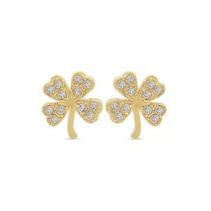 Quality 18K Gold Plated 925 Sterling Silver Clover Stud Earring wholesale