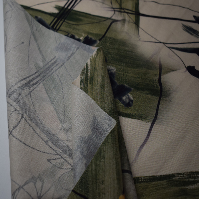 Soft Digital Printed Viscose Rayon Fabric 100% Ramie Linen Fabric Yarn Dyed