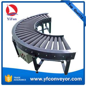 Quality 90 &amp; 180 Degree Curve Powered Rubber Roller Conveyor wholesale