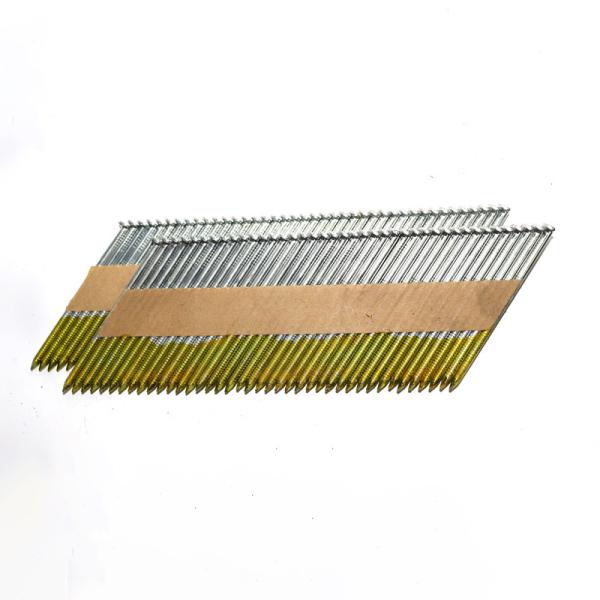 2.8x65mm 34 Degree Clipped Head Galvanized Framing Nails Ring Shank 2um Paper