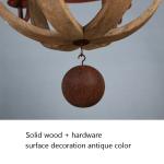 Vintage Wood Chandelier Farmhouse America Pendant Chandeliers Lighting(WH-CI-109