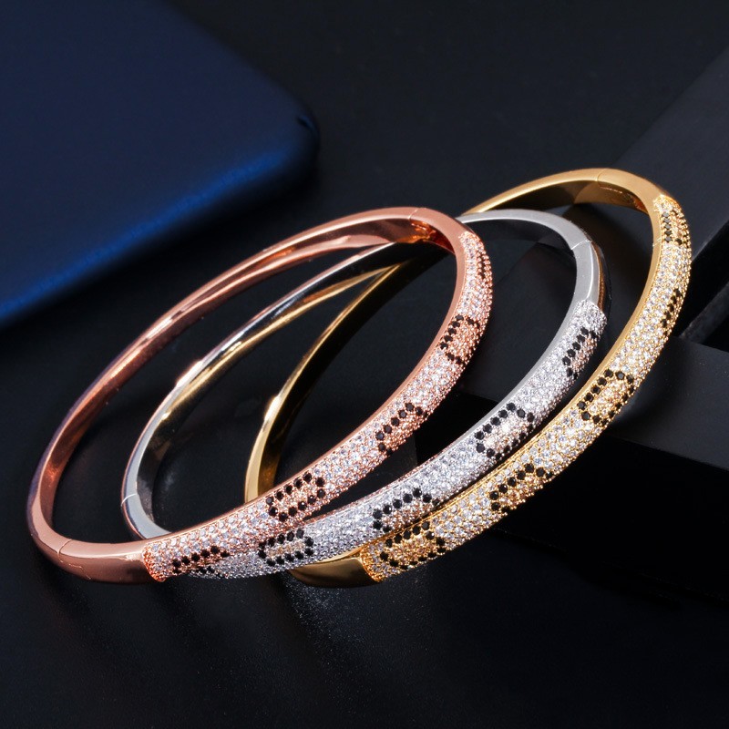 Fashion Bracelet Ladies Silver Color Cubic Zirconia Bangle Royal Tennis Bracelets Jewelry for Christmas Gift