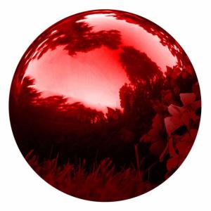 Quality 30CM/12 Inch Red Gazing Hollow Metal Balls Globe Mirror , Stainless Steel Sphere wholesale