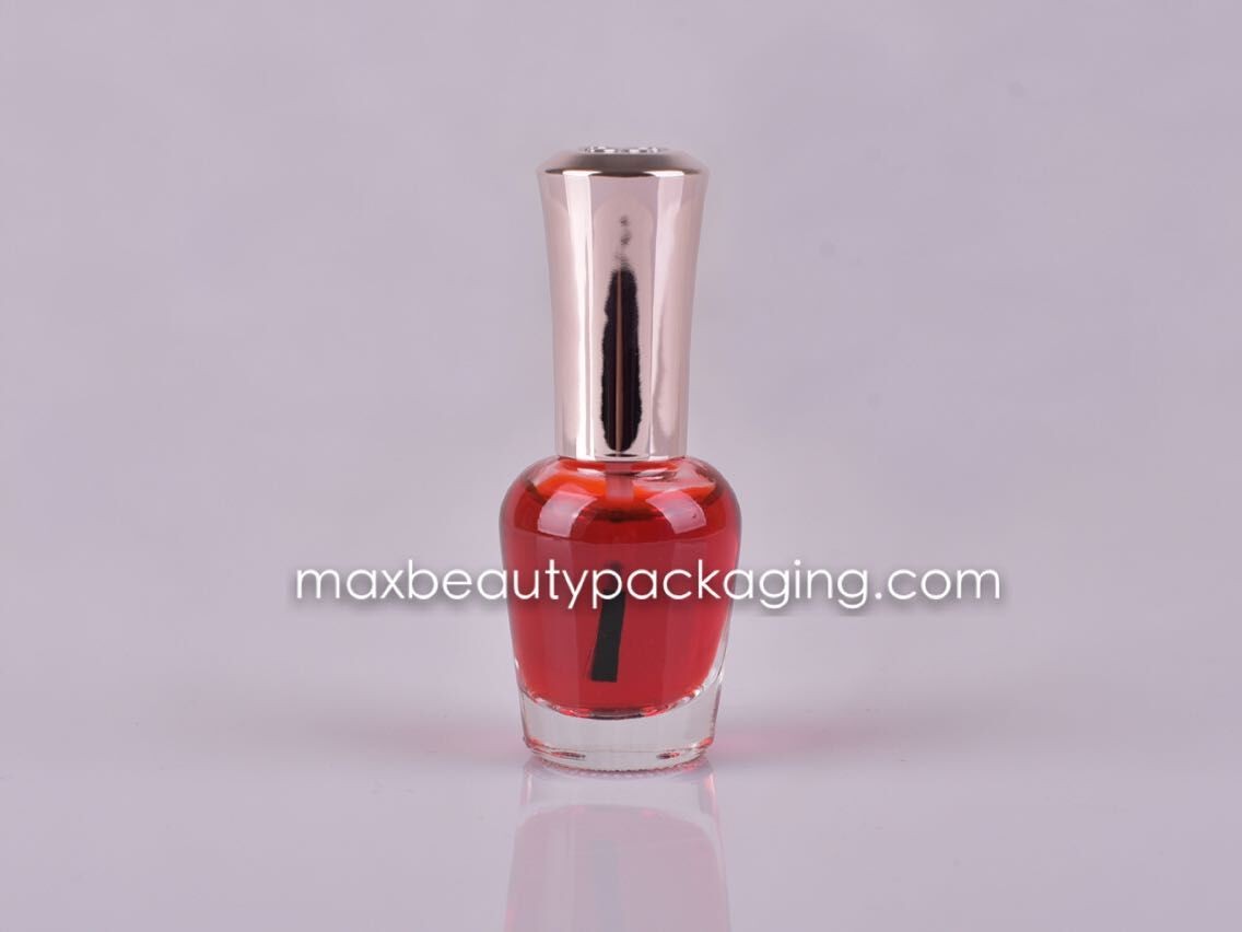 15ml glass nail polish bottle shiny metallic gold nail polish cap plastic cosmetic nail polish packaging
