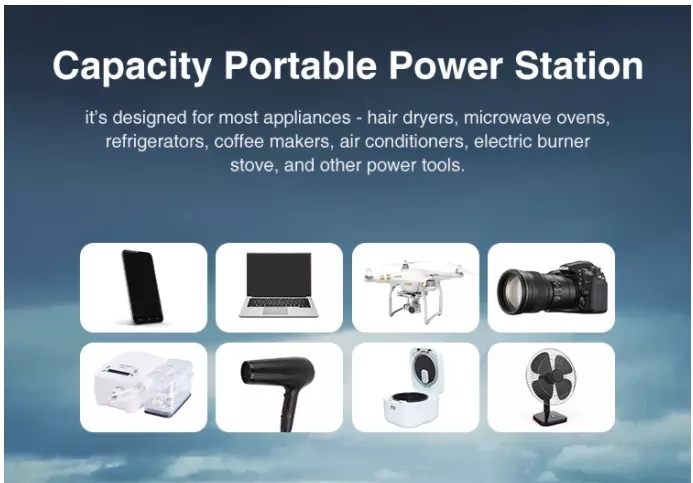 Pure Sine Wave Portable Electric Power Station 2220Wh Backup 110V / 2000W