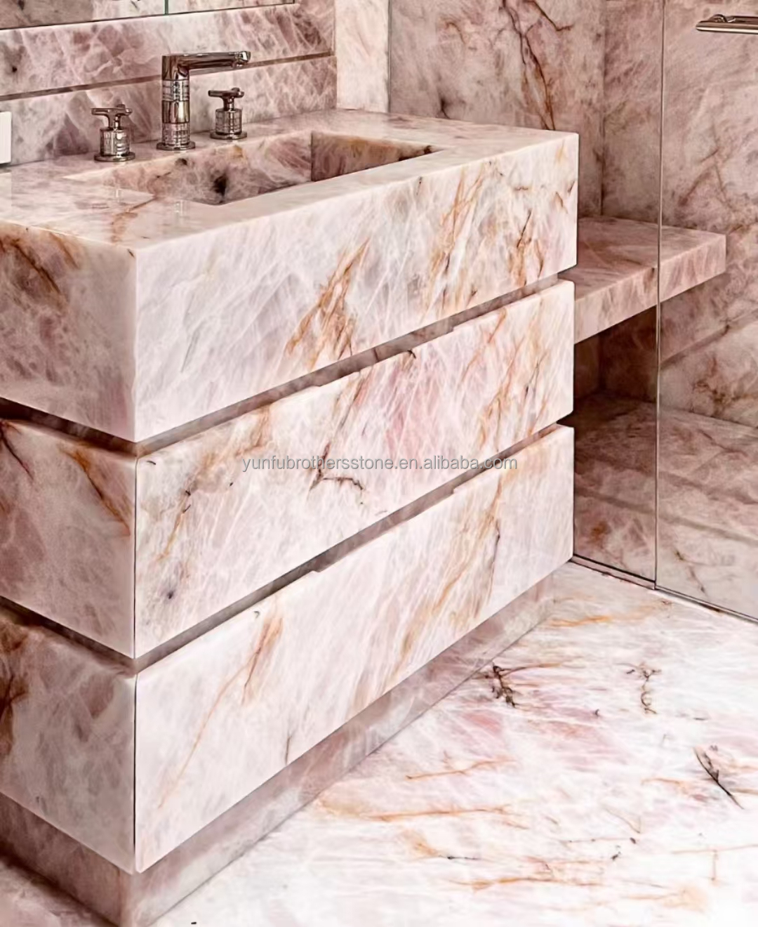 Big Slab Honed Cristallo Marble Stone for Luxurious Modern Hotel Bathroom Sink Design