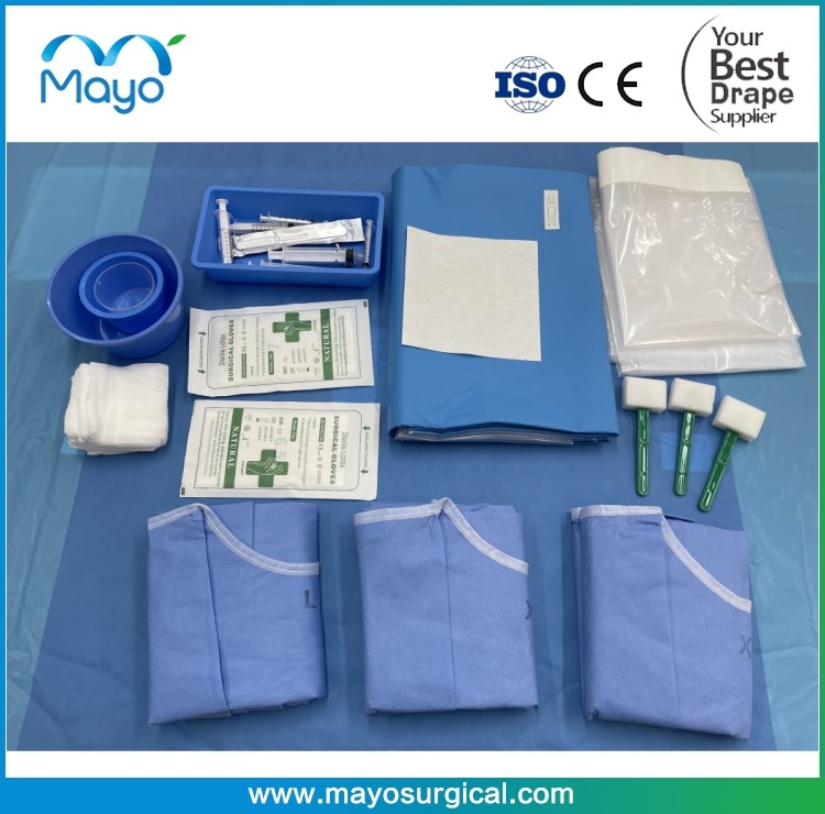 Nownoven Angiography Drape With Femoral And Radial Oval Apertures Side Clear PE Panel