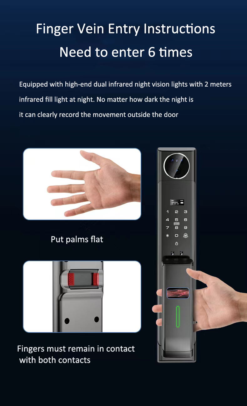 Standard Mortise Video Intercom Door Lock Grey Automatic Door Locks For Houses