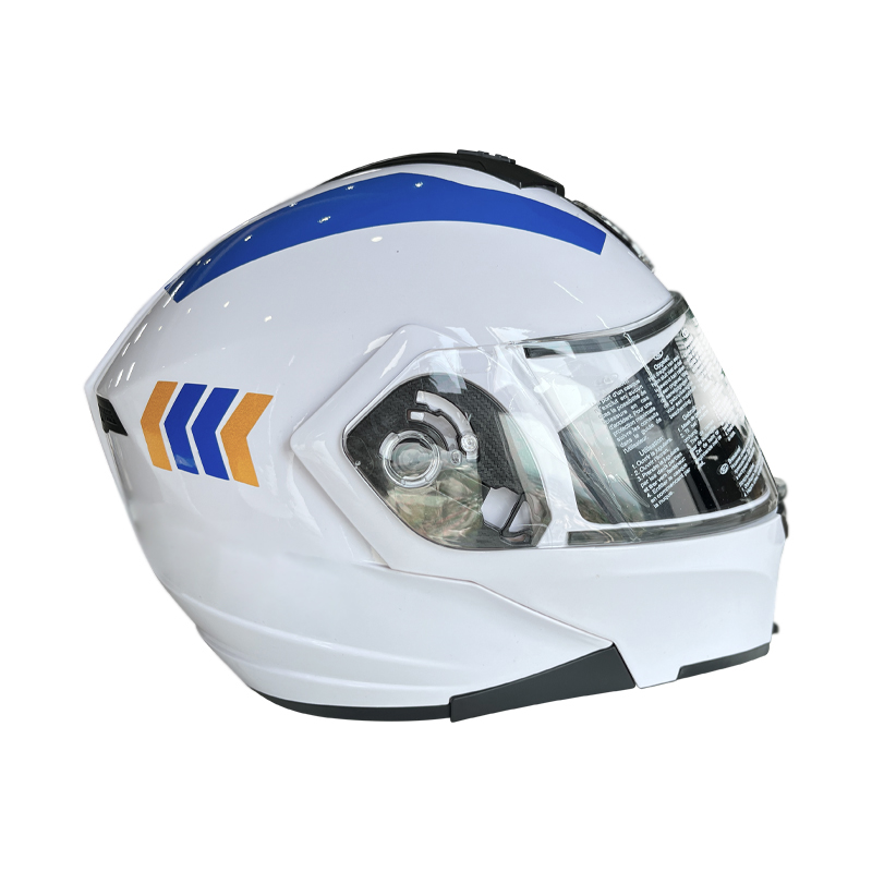 White ABS Motorcycle Riding Helmet with Full Face PC Shield Customizable