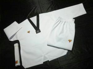 Quality 110-180cm High Quality Cotton Striped Taekwondo Clothes Uniform wholesale