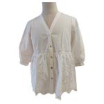 Casual Ladies 100% Algodon V Neck Embroidery Shirt
