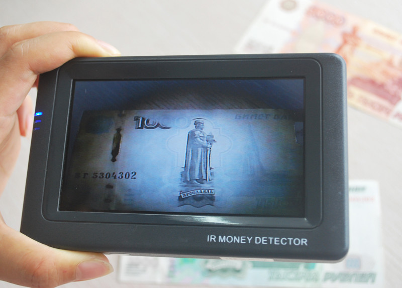 IR GBP Mini Infrared Money Detector With Large LCD Screen , Lithium Battery