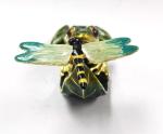 Pewter alloy gold plated Frog Jeweled Trinket Box Golden plated enamel fashion