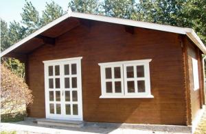 Quality Small Pine Wood Outdoor Wooden Chalet Cabin House Without Paint wholesale