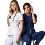 Medical Hospital Nursing Hospital Scrubs Sets Custom Logo Solid Color Stretch