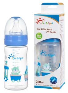Quality 9oz 260ml Wide Neck Arc PP Baby Feeding Bottle wholesale