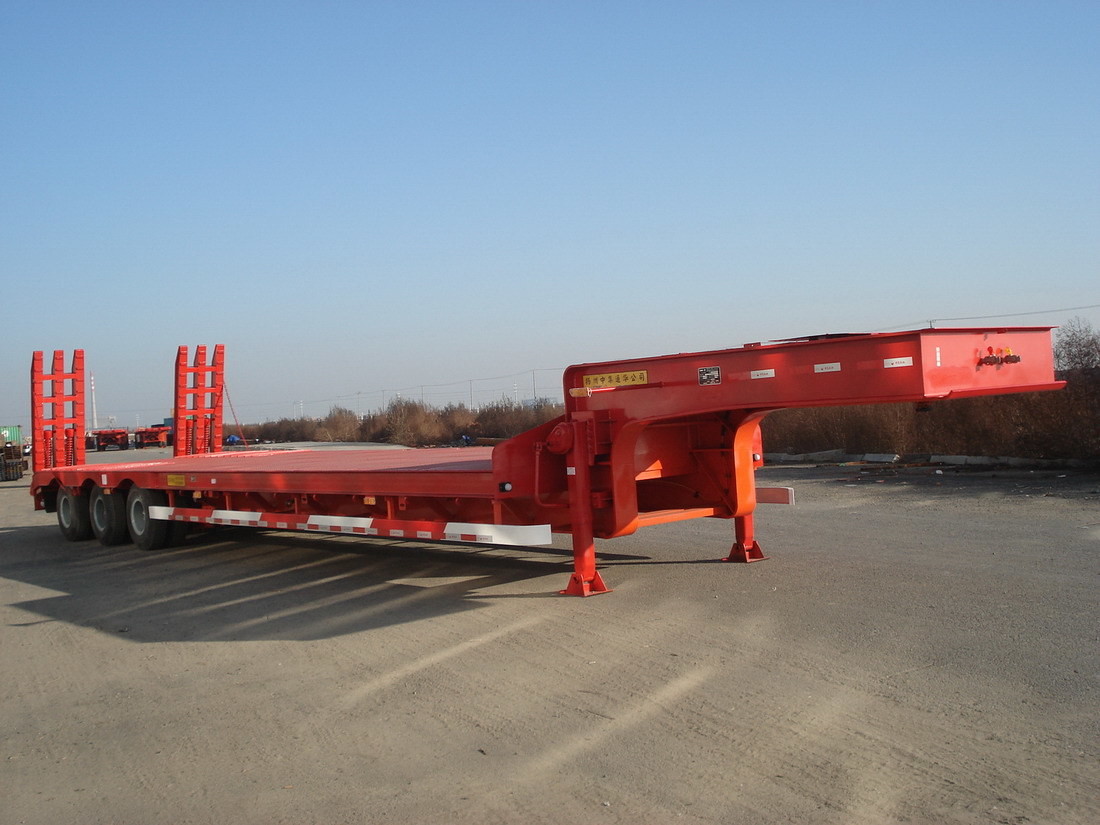 Fast delivery wide load trailer 80ton low bed semi trailer good price