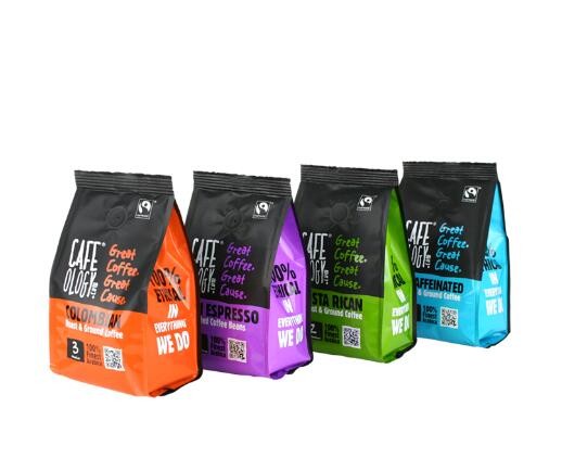 Customized Tin Tie Coffee Bean Bag / Aluminum Foil Side Gusset Quad Seal Packaging Coffee Bag with Valve