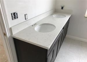 Quality Kitchen Engineered Stone Vanity Tops Double Sink For Apartment Renovation wholesale