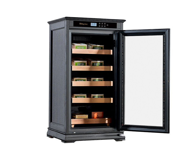  Digital LED Light Temperature Humidity Control Cigar Cabinet Cooler