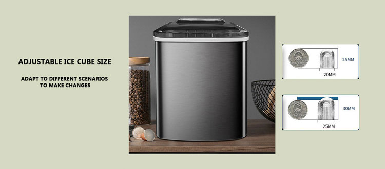 105W Energy Saving Smart Touch Screen Control Portable Mini Automatic Bullet Ice Maker for Household in Plastic Housing