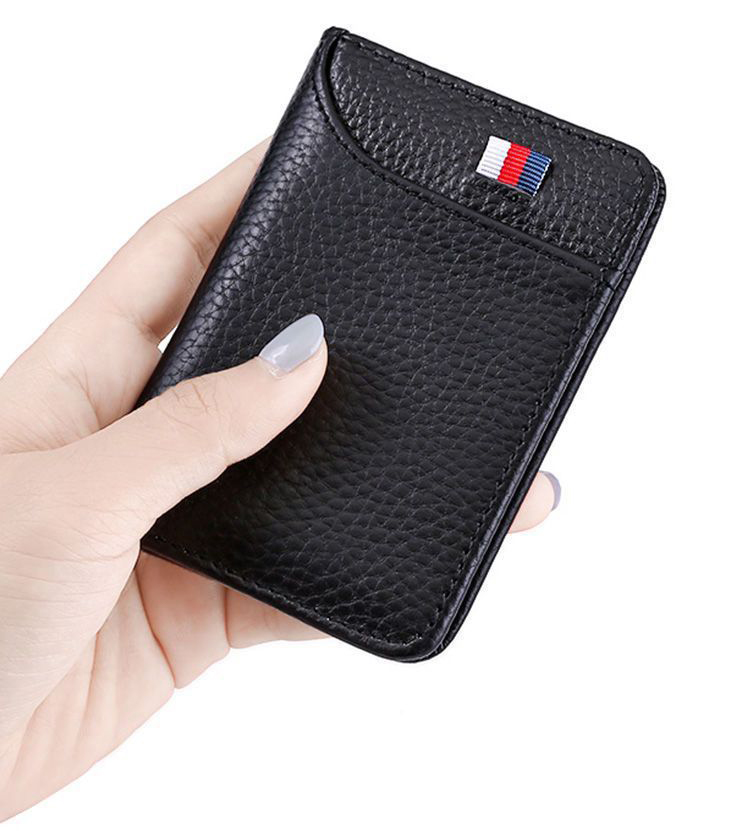 Men's RFID Bifold Leather Credit Card Holder Wallet Money Clip with Minimalist Design
