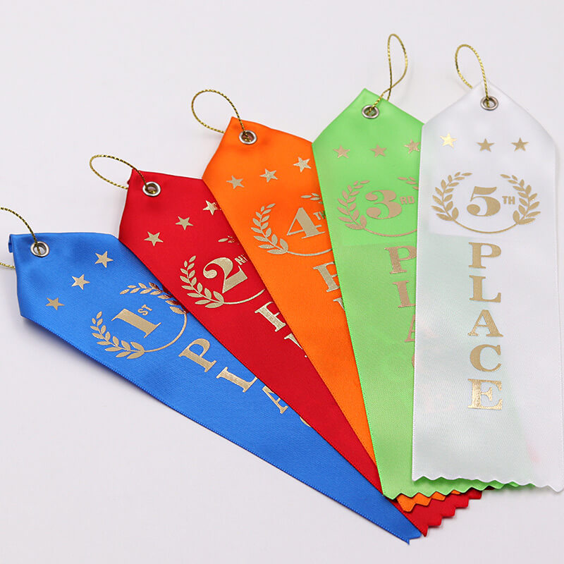 Various Color Custom Award Ribbons 100% Polyester Material Ink Printing