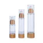 30ml 50ml 100ml Bamboo Capped Bottle Cosmetic Jar With Bamboo Lid For Skincare