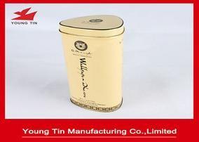 Quality Triangle Tinplate Metal Tea Tins 85 x 85 x 185 MM Artwork CMYK Printing With Lids wholesale