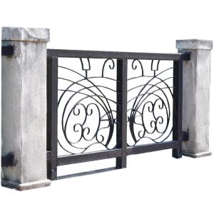 Quality Fluorocarbon Coating Forged Black Wrought Iron Guardrail Fence Balcony Railing wholesale