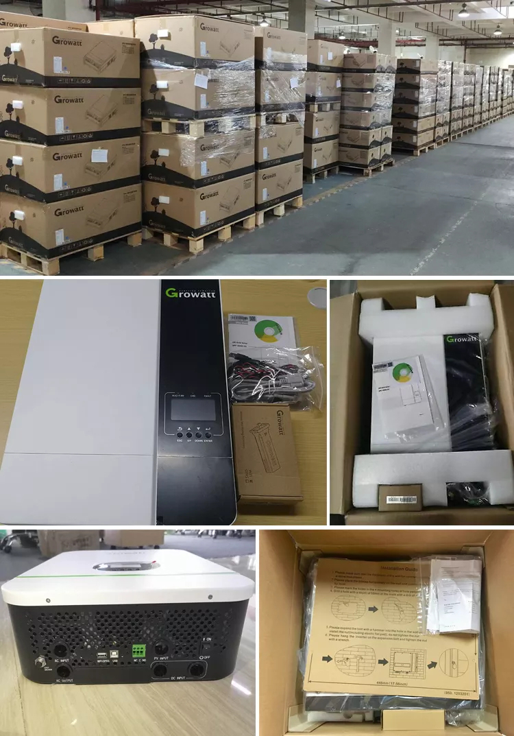 Growatt Hybrid On Off Grid Inverter Single Phase 48V 3Kw 3000W 5Kw 5000W 5.5Kw 6Kw Mppt Solar Inverter Wholesale Price