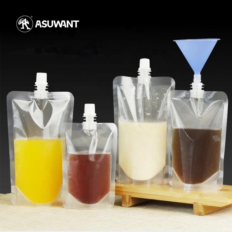Moisture Proof Clear Spout Pouch Water Packaging Liquid Spout Bags