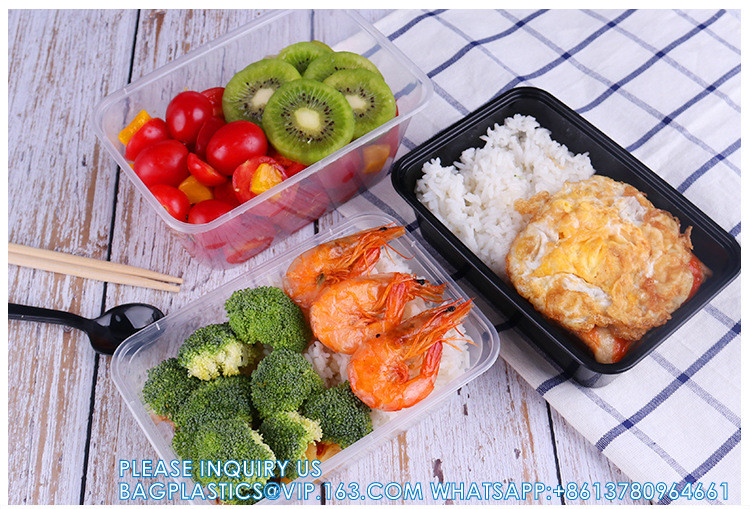 980ml American Takeaway Box Eco-Friendly Microwave Safe Plastic Food Containers With Lids Disposable Food Lunch Box