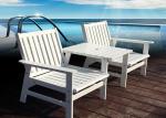 White Leisure Solid Wooden Outdoor Furniture Non Pollution For Park / Beach